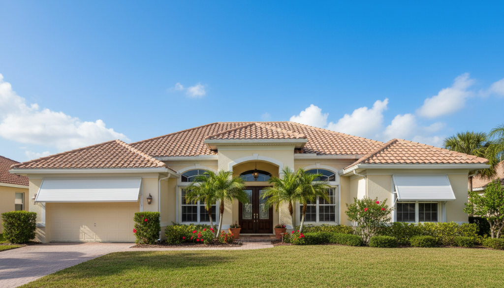 Florida home with wind mitigation features